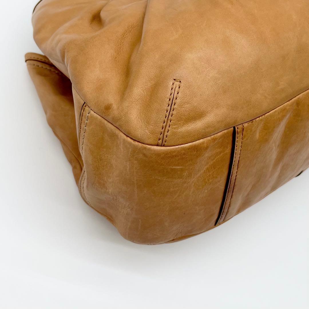 COACH エルゴ プリーテッド フレーム サッチェル がま口 レザー