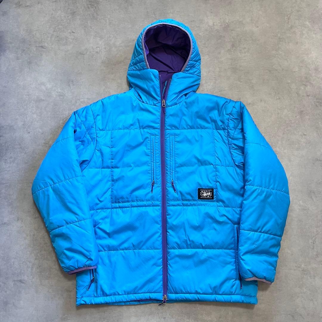 00's old stussy ダスパーカー 中綿ダウンジャケット ブルー XL - メルカリ