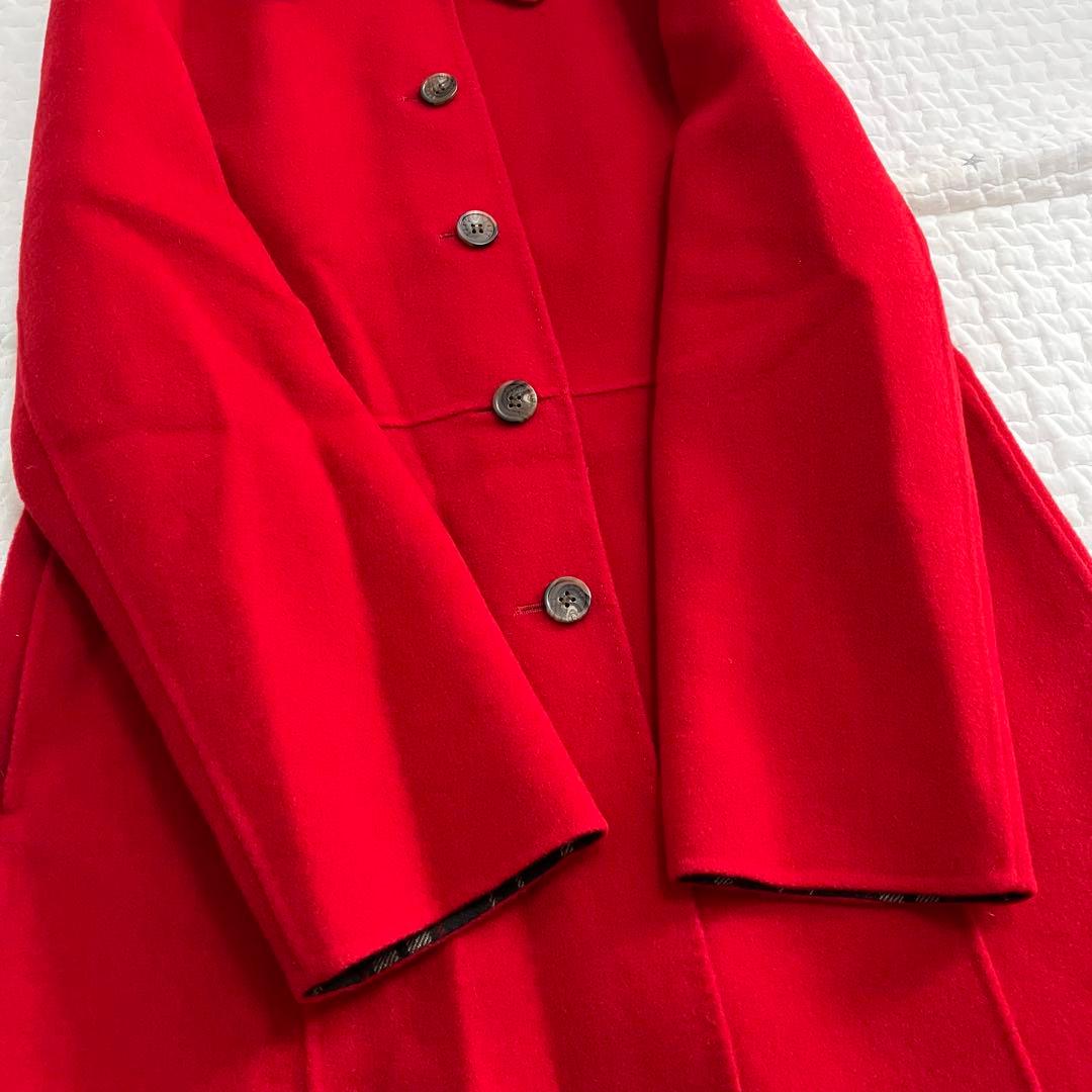 DAKS ダックス 毛100%コート サイズ40 赤レッド - メルカリ