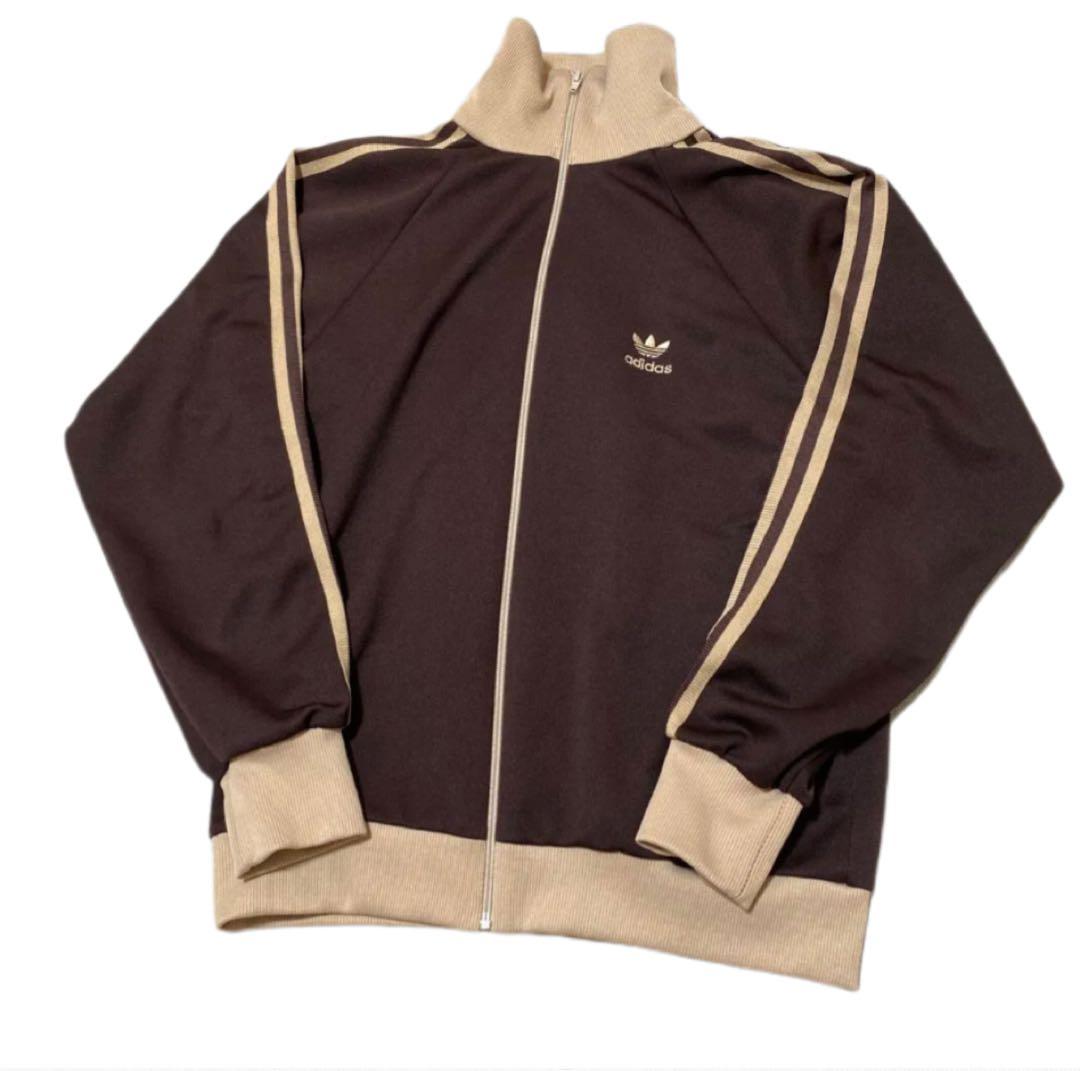 希少 80s アディダス トラックジャケット ブラウン ベージュ