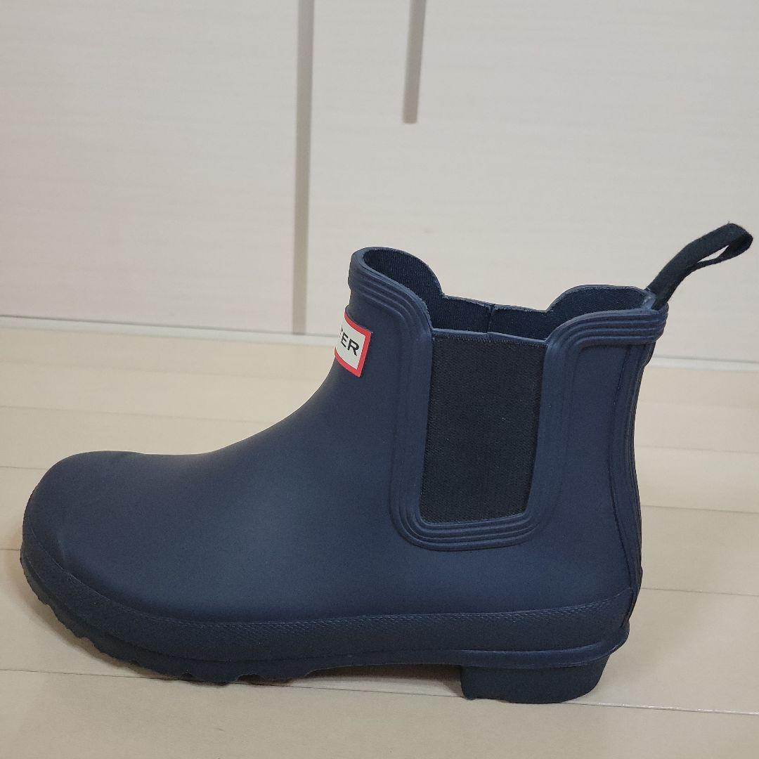 ☆超美品☆HUNTER ネイビー ショートラバーブーツ 25cm