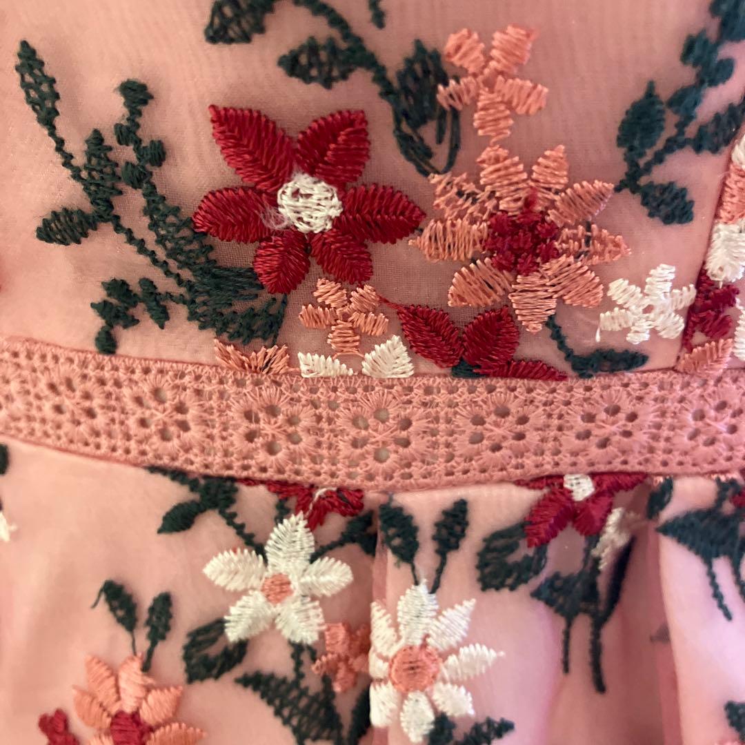 トッカワンピース 花柄の総刺繍 ピンク TOCCA - メルカリ