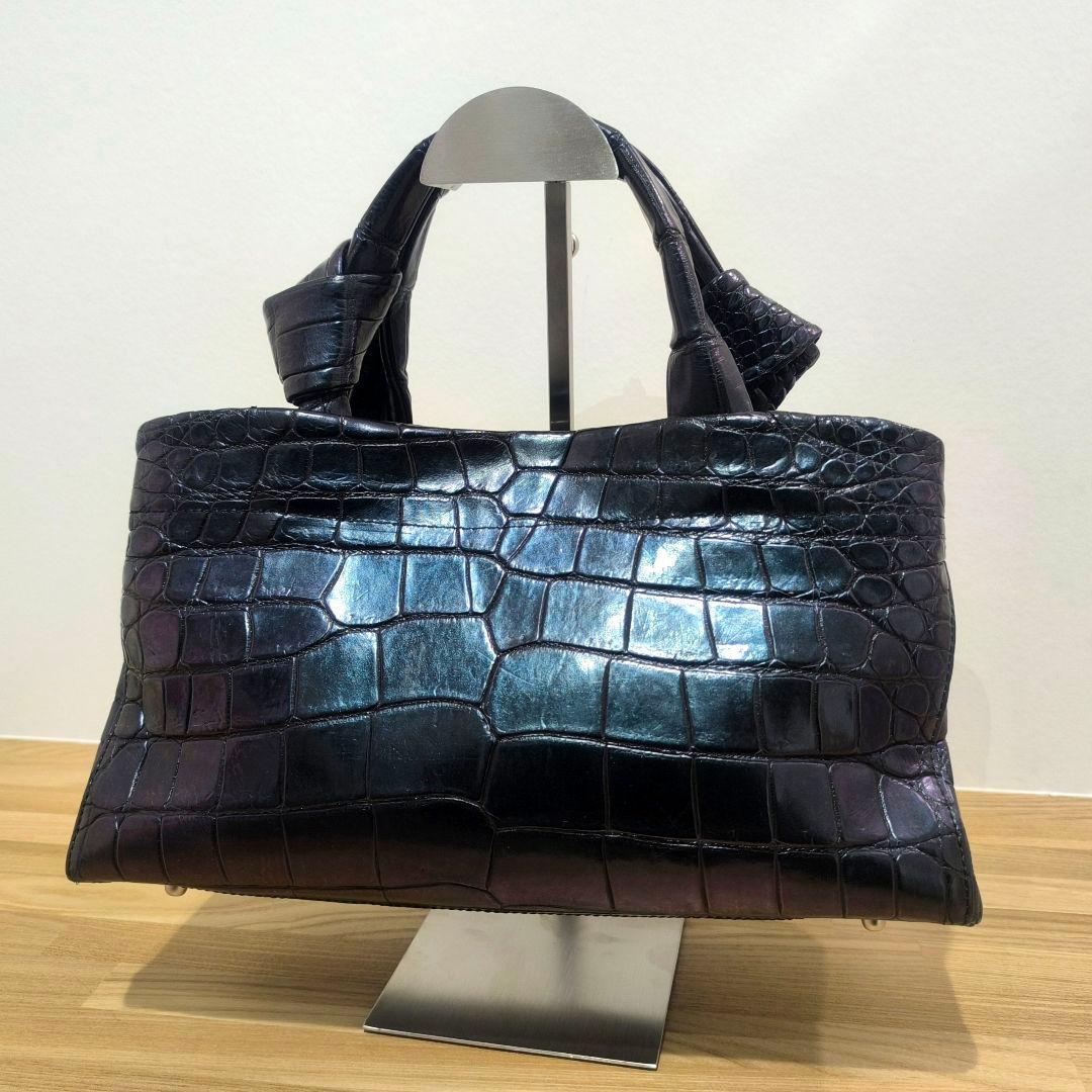 【クロコダイル】JRA認定 ワニ皮 ハンドバッグ クロコダイルレザー 本物 黒 トートバッグ CROCODILE クロコダイル 黒 マットブラック 鰐革 ワニ革