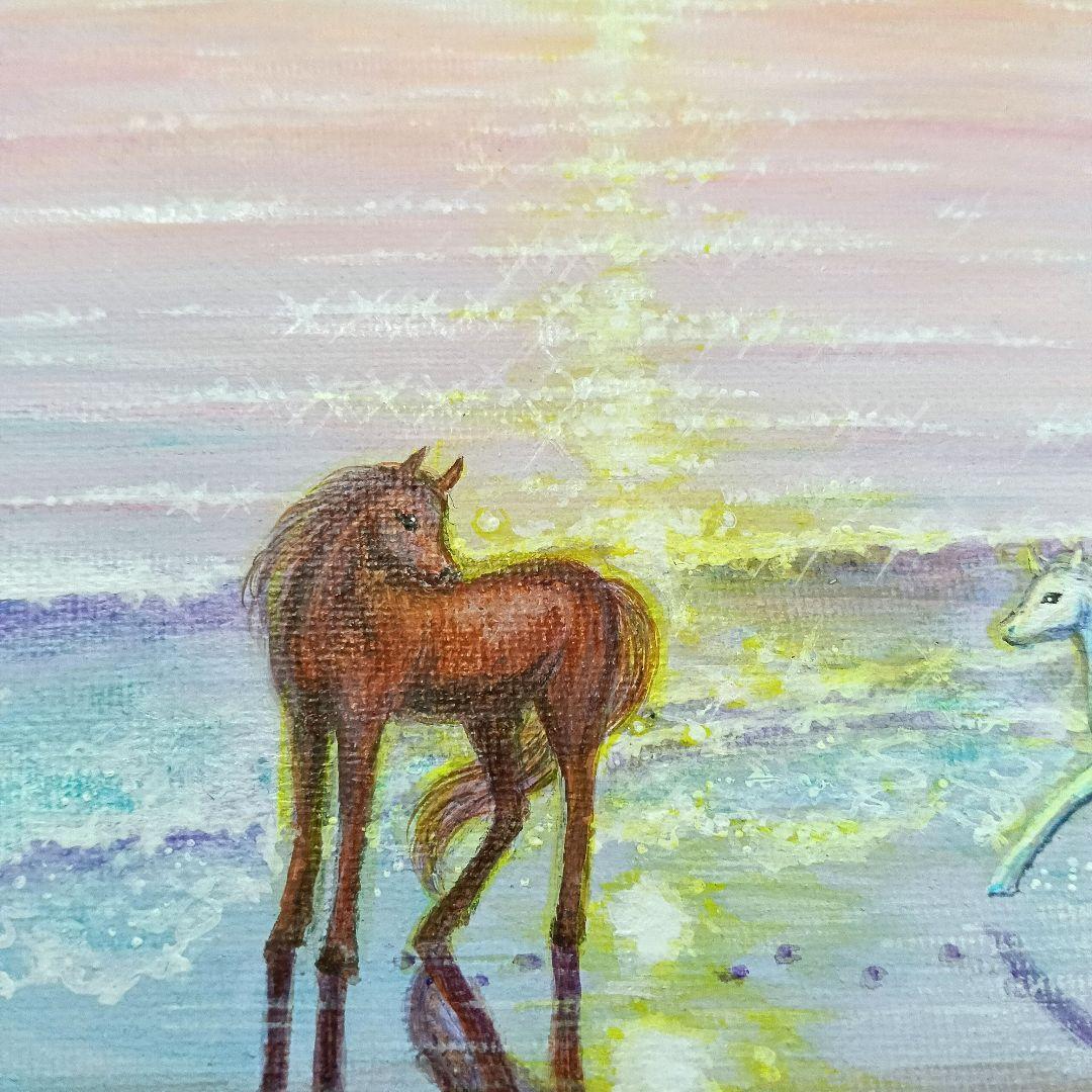 No.560 F3 浜辺の馬 アクリル画 原画 干支 午年 開運絵画 - メルカリ