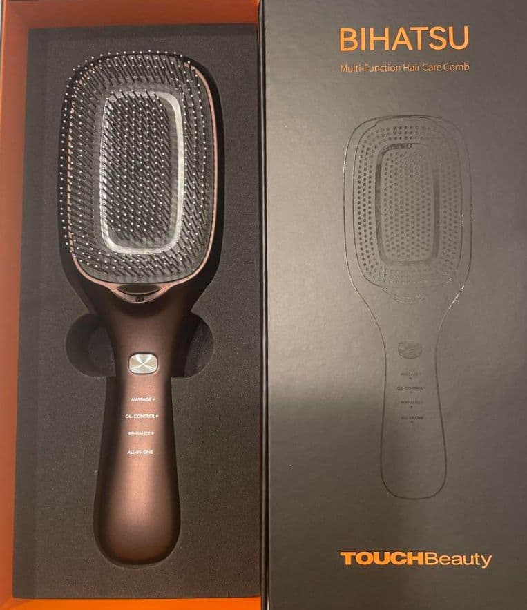 BIHATSU電動ヘアブラシ TOUCH Beauty　色ブラウン スカルプケア美髪ブラシ｜頭皮ケア・美髪ケア・EMS・光美容を1台で