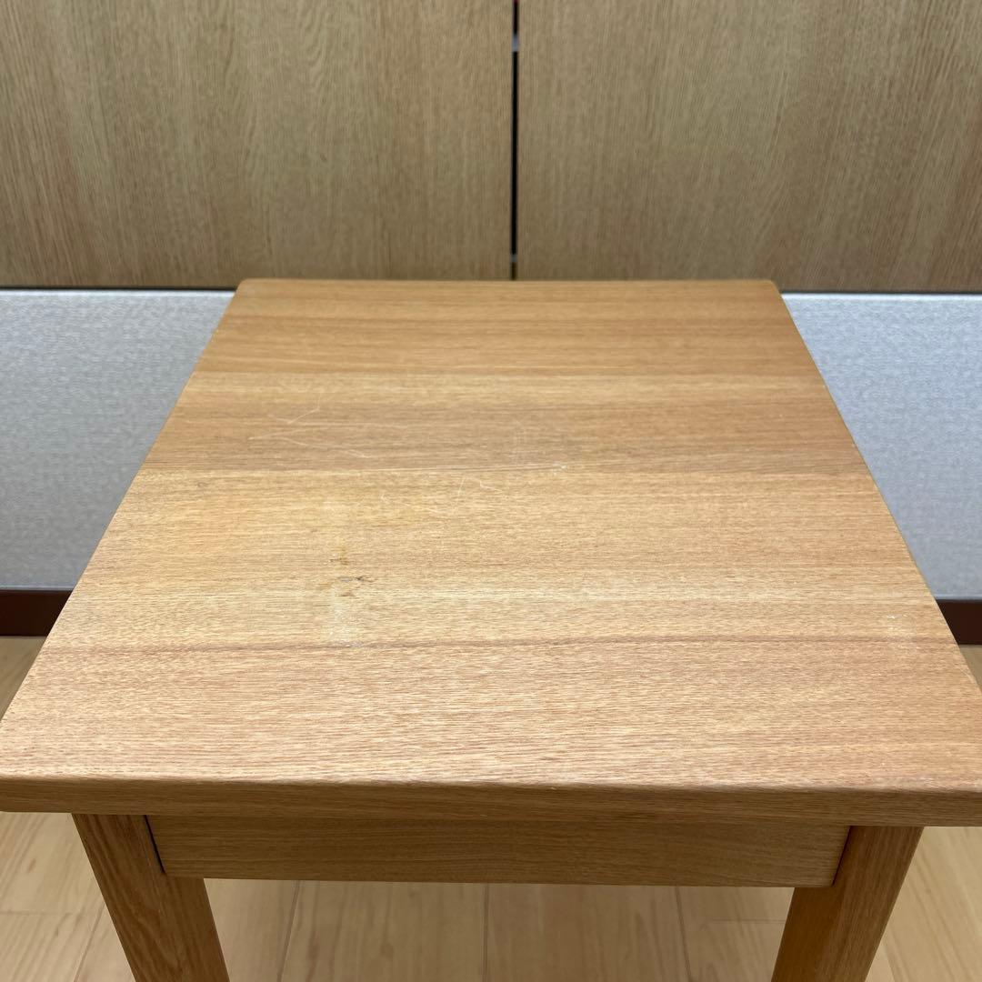 ナチュラル 【無印良品】木製サイドテーブル 引き出し付き（廃盤品