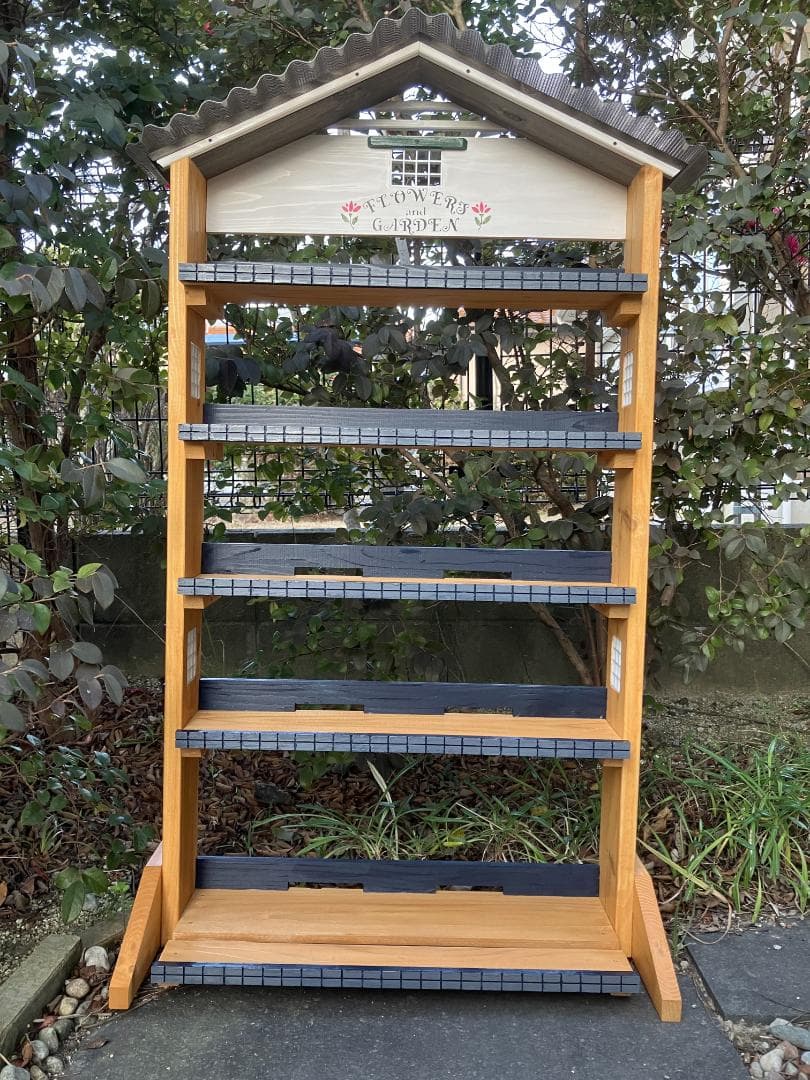 No 31三角お屋根の簡単移動 多肉植物棚Flower end Garden5段 - メルカリ