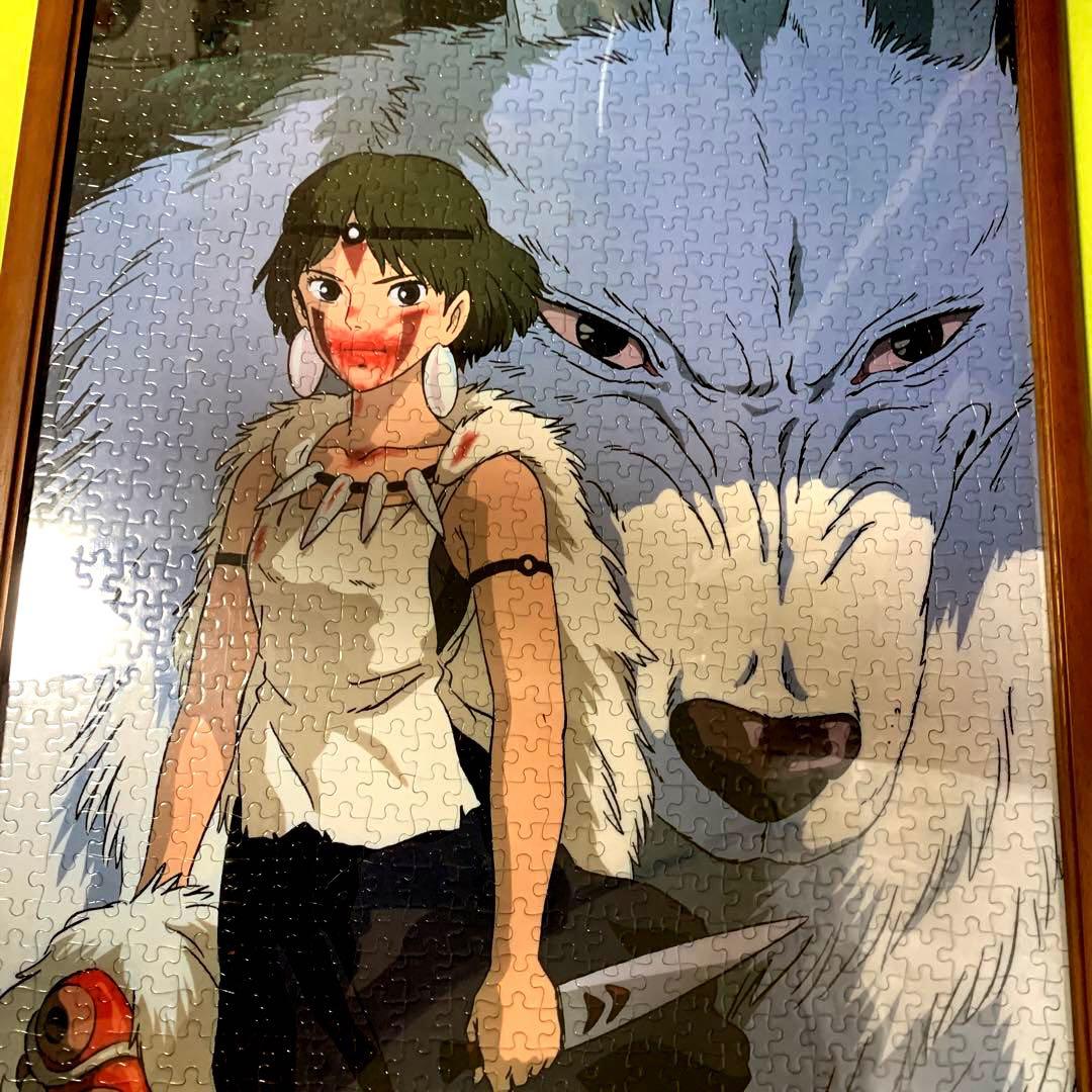 ジブリ もののけ姫「犬神モロとサン」1000ピースパズル【完成品