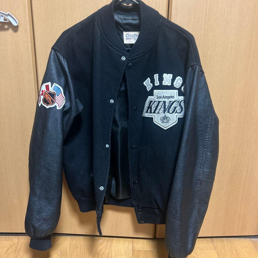 Chalk Line Los Angeles Kings スタジャン Lサイズ Vintage Los Angeles Kings Jacket Large Black Chalk Line Satin 90s