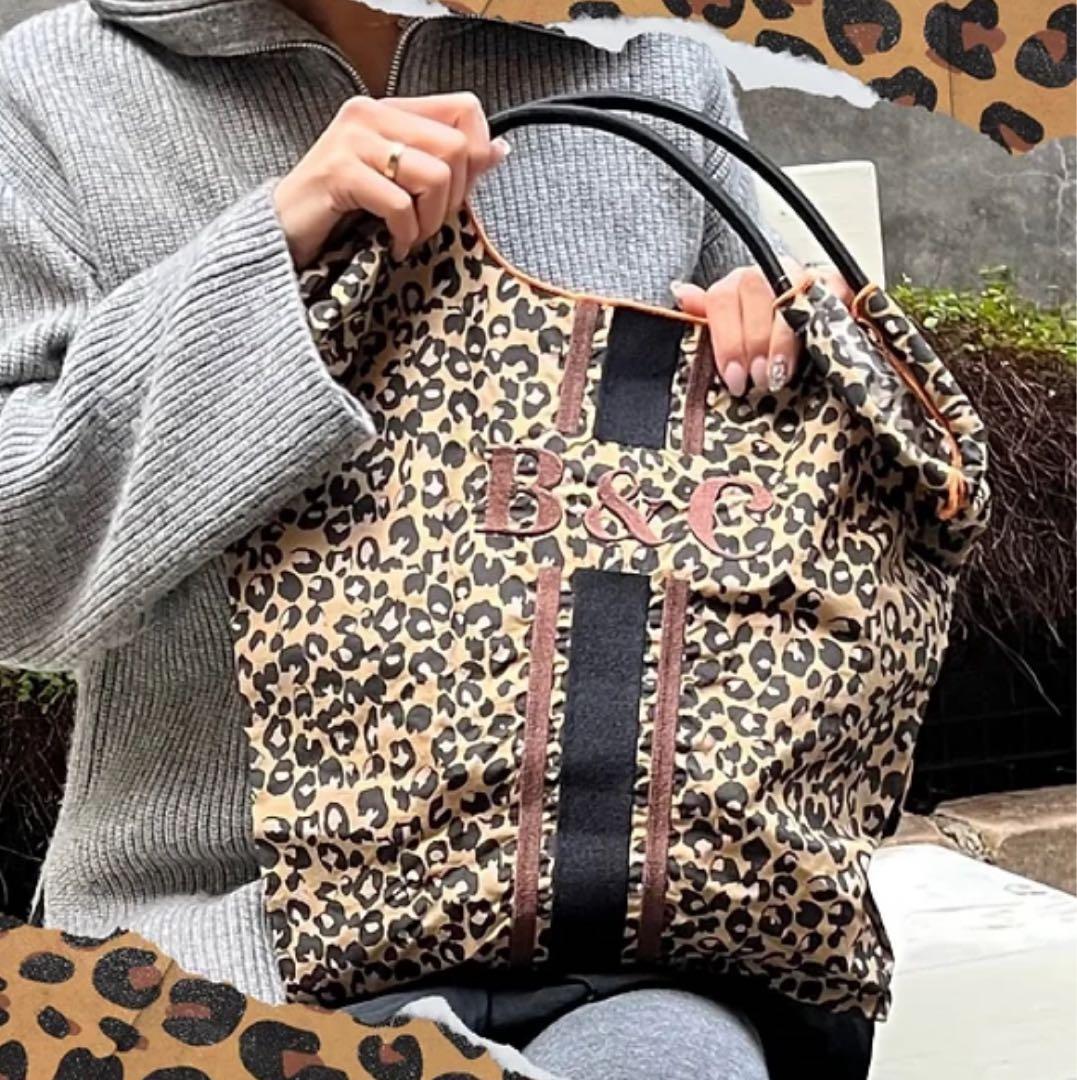 新作⭐︎ボールアンドチェーン神戸限定レオパードライントートバッグ