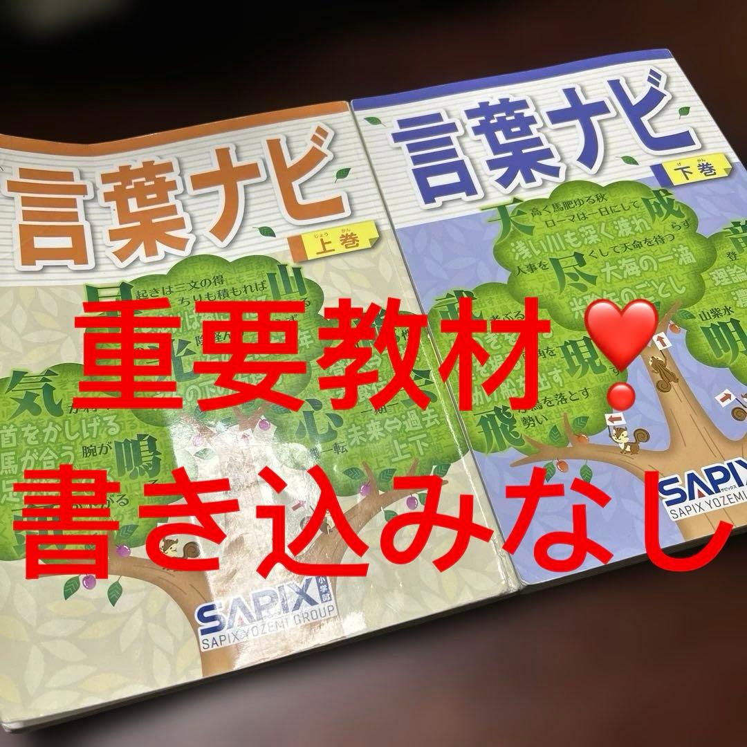 17-23わ　重要教材　サピックス　SAPIX 言葉ナビ 上巻・下巻セット SAPIX サピックス 言葉ナビ 上巻・下巻 セット - メルカリ