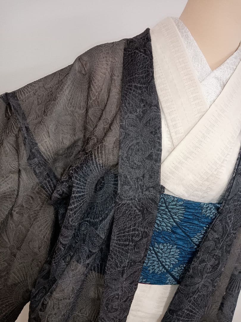 正絹 六通袋帯 『川島織物』 【箔散らし 金銀】