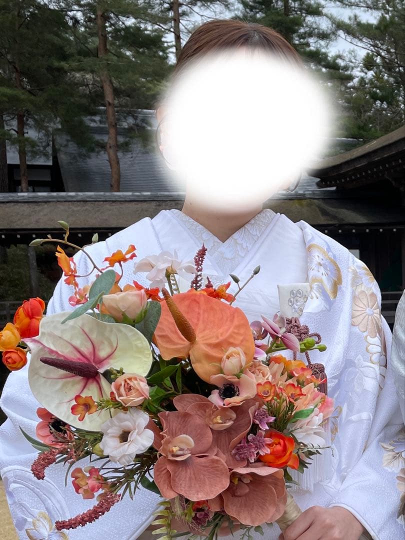 値下げ中!花束 プリザーブドフラワー 髪飾り付き ブーケ 前撮り ヘアー