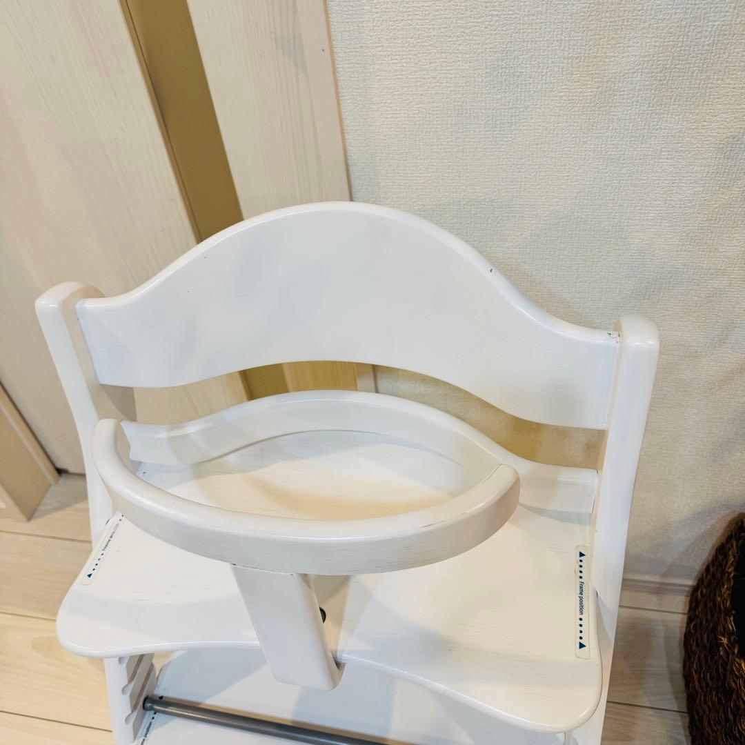 《大人気カラー》 大和屋 すくすくチェアプラス ホワイト ハイチェア