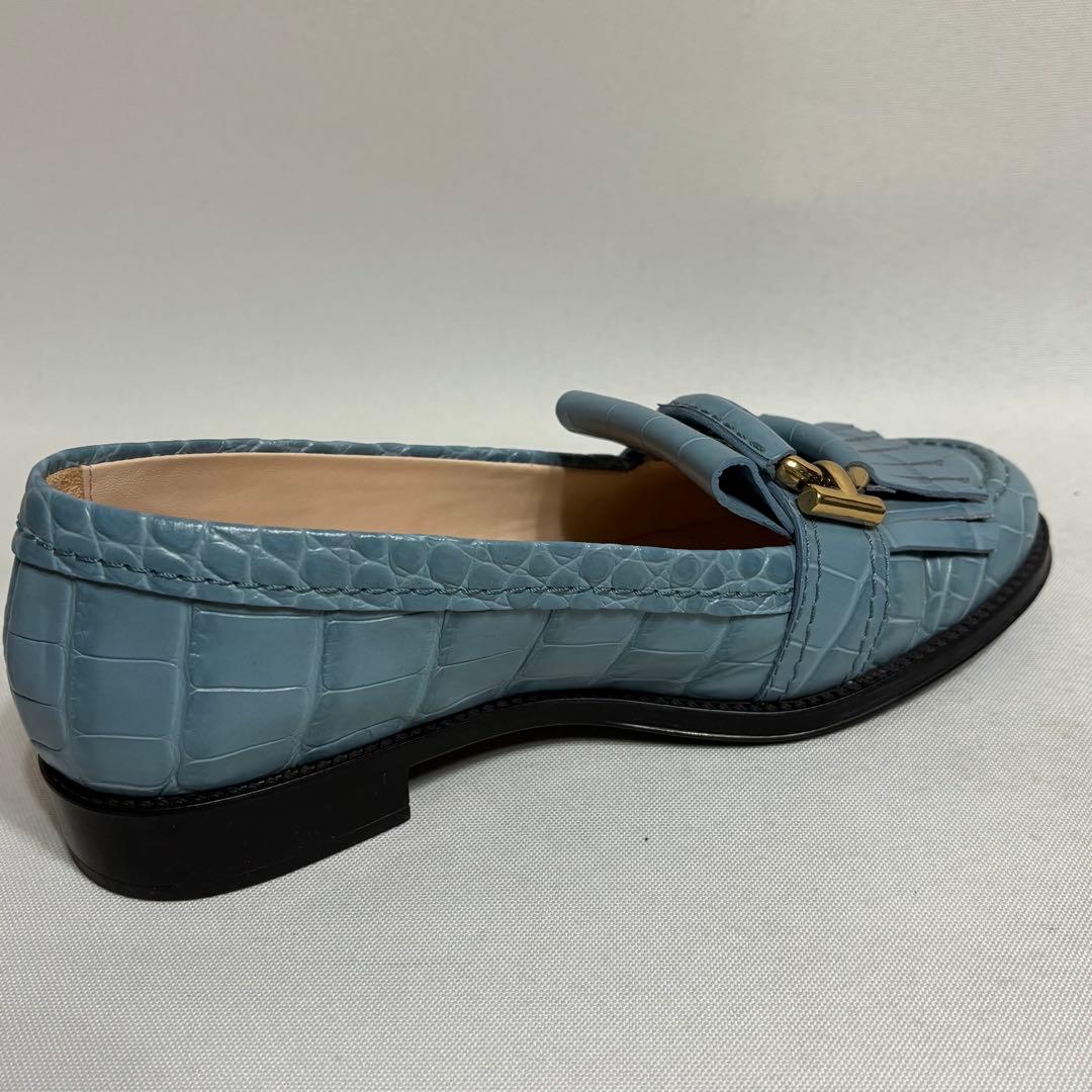TOD'S トッズ クロコ型押し レザー キルトローファー T金具 - メルカリ