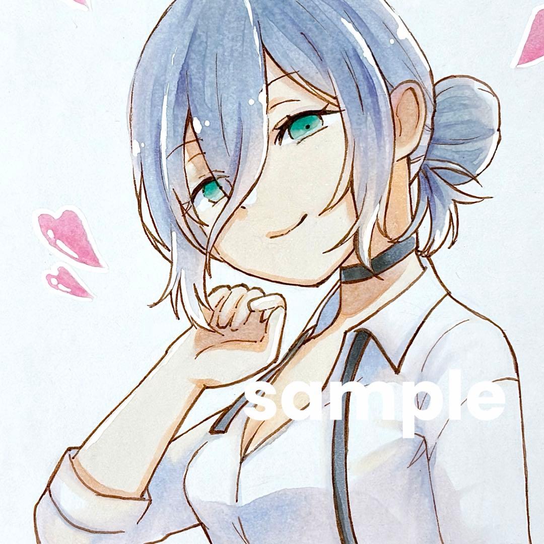 チェンソーマン レゼ 手描きイラスト ファンアート 色紙 原画 一点物