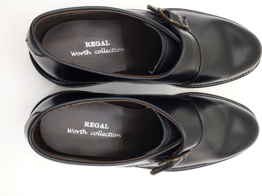 【極美品】REGAL V087 シングルモンク プレーントゥ 黒　24.5cm