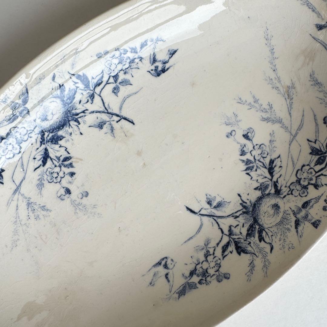 フランスアンティーク クレイユモントロー リノット Limotte ブルー