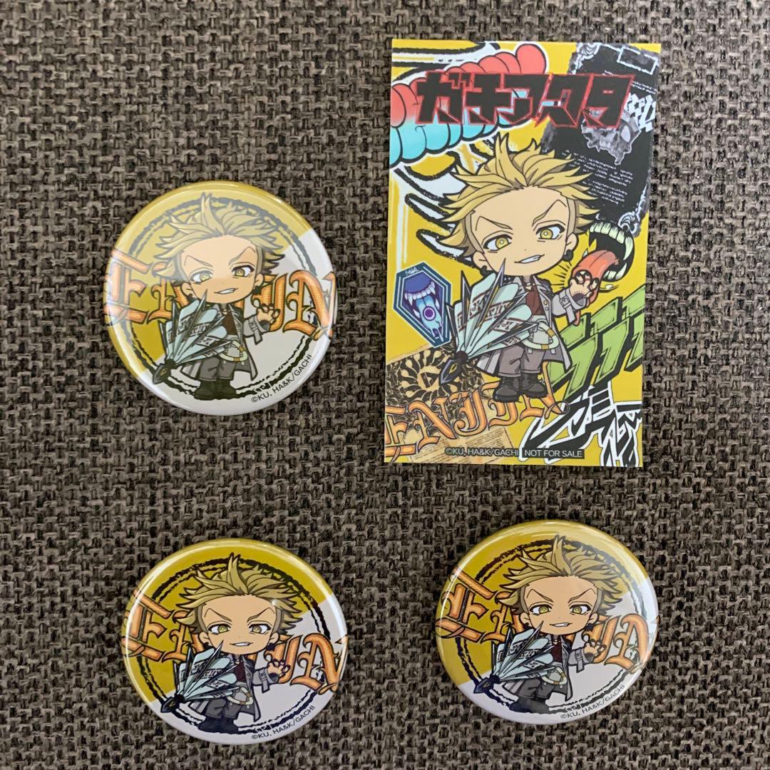 ガチアクタ 【 エンジン 】 4点 ミニキャラ 缶バッジ、特典ステッカー