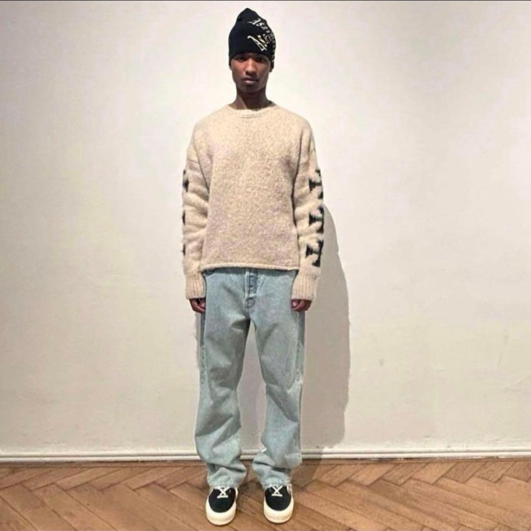 ASKYURSELF アスクユアセルフ BRUSHED CROSS KNIT