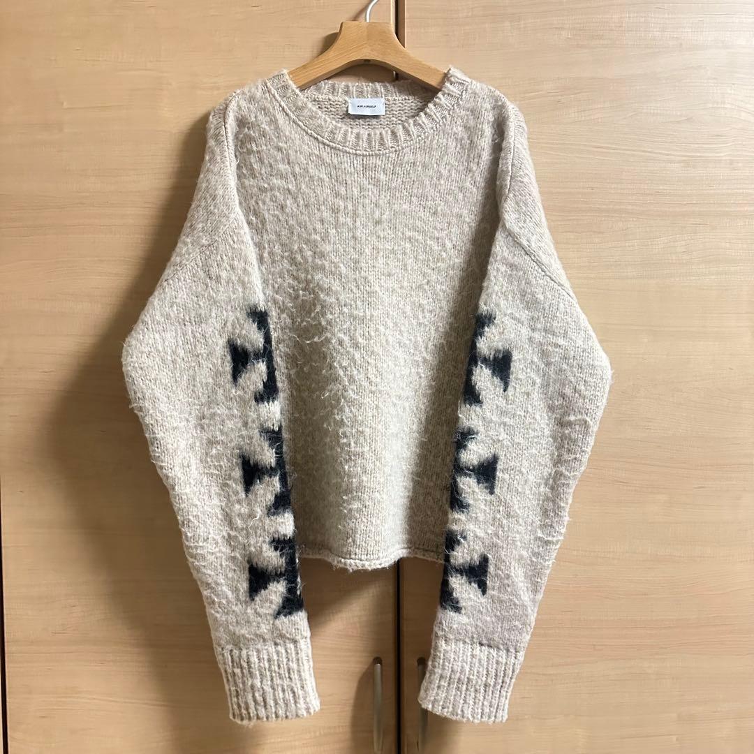 ASKYURSELF アスクユアセルフ BRUSHED CROSS KNIT