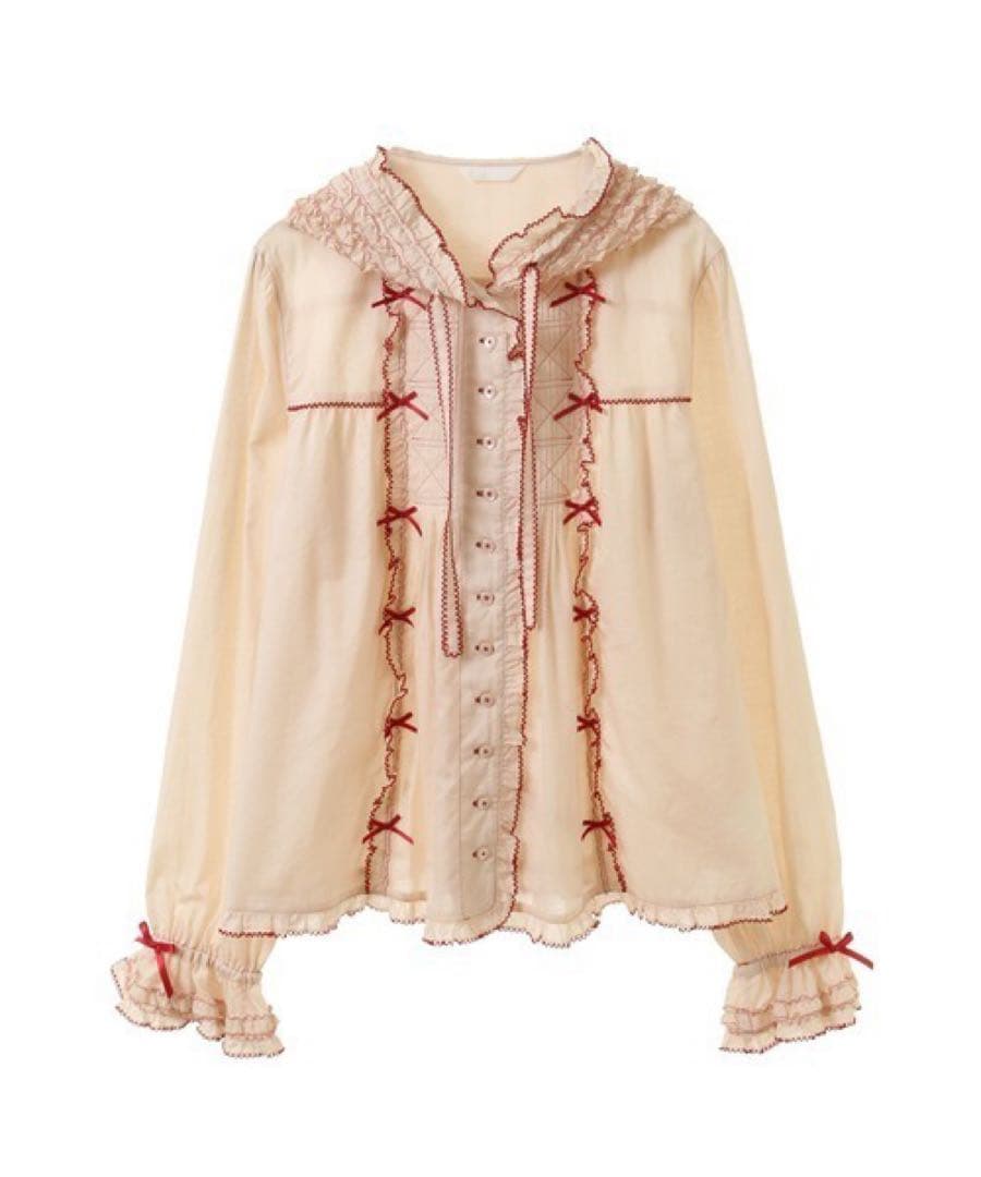 ピンクハウス サンタフード付きローンブラウス キナリ うさぎの耳フード付きローンブラウス｜ピンクハウスオフィシャル