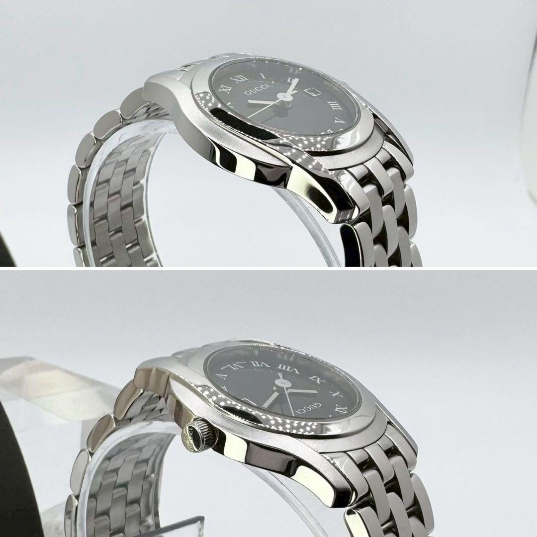未使用品✨新品電池交換✨稼働 GUCCI 5500L デイト ローマン 黒文字盤