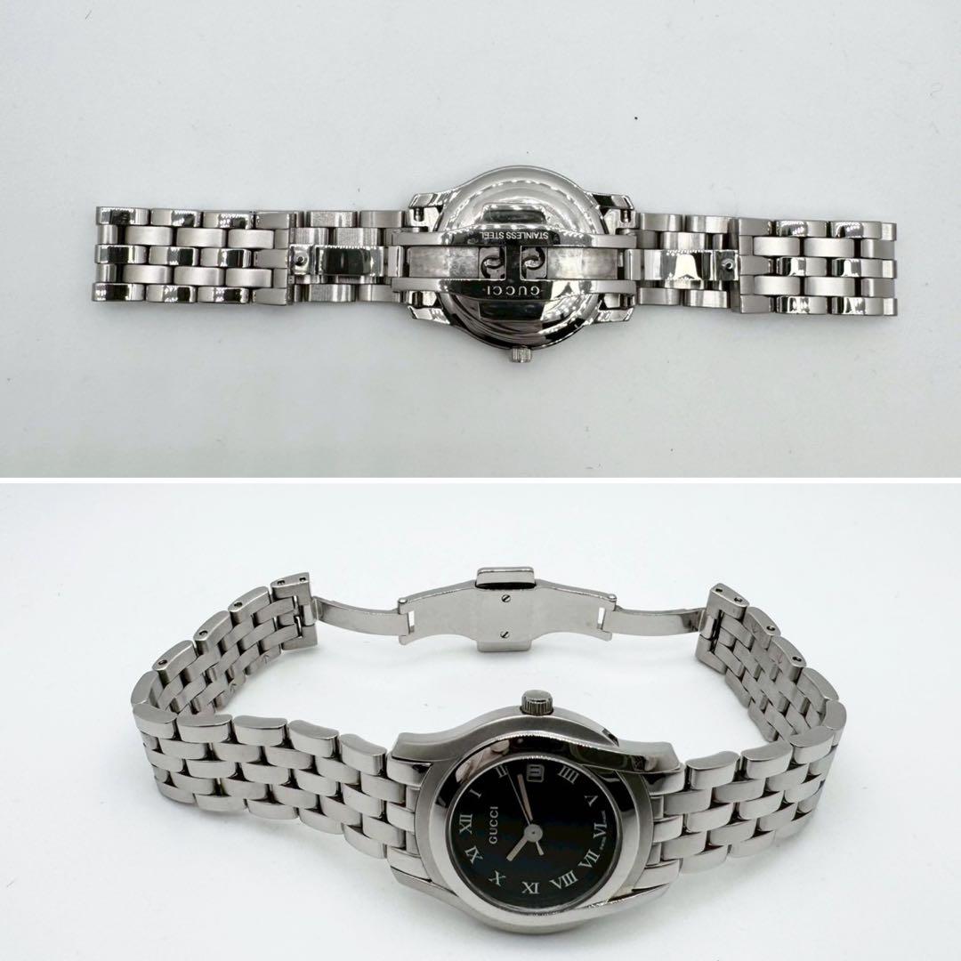 未使用品✨新品電池交換✨稼働 GUCCI 5500L デイト ローマン 黒文字盤