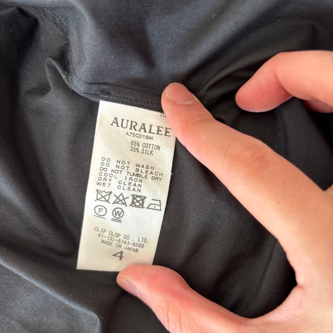 AURALEE ブラック ステンカラーコート サイズ4 - メルカリ