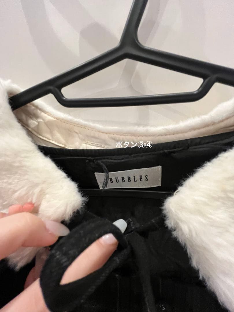 bubbles ファーカラープリーツワンピース M - メルカリ