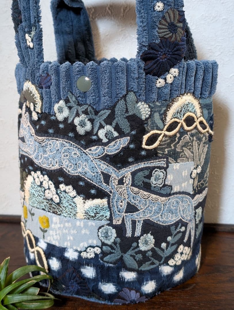 SALE❗️古布藍染《飛び躍ねるパプリッコ》ミナ　サリーS　PJC 　バック