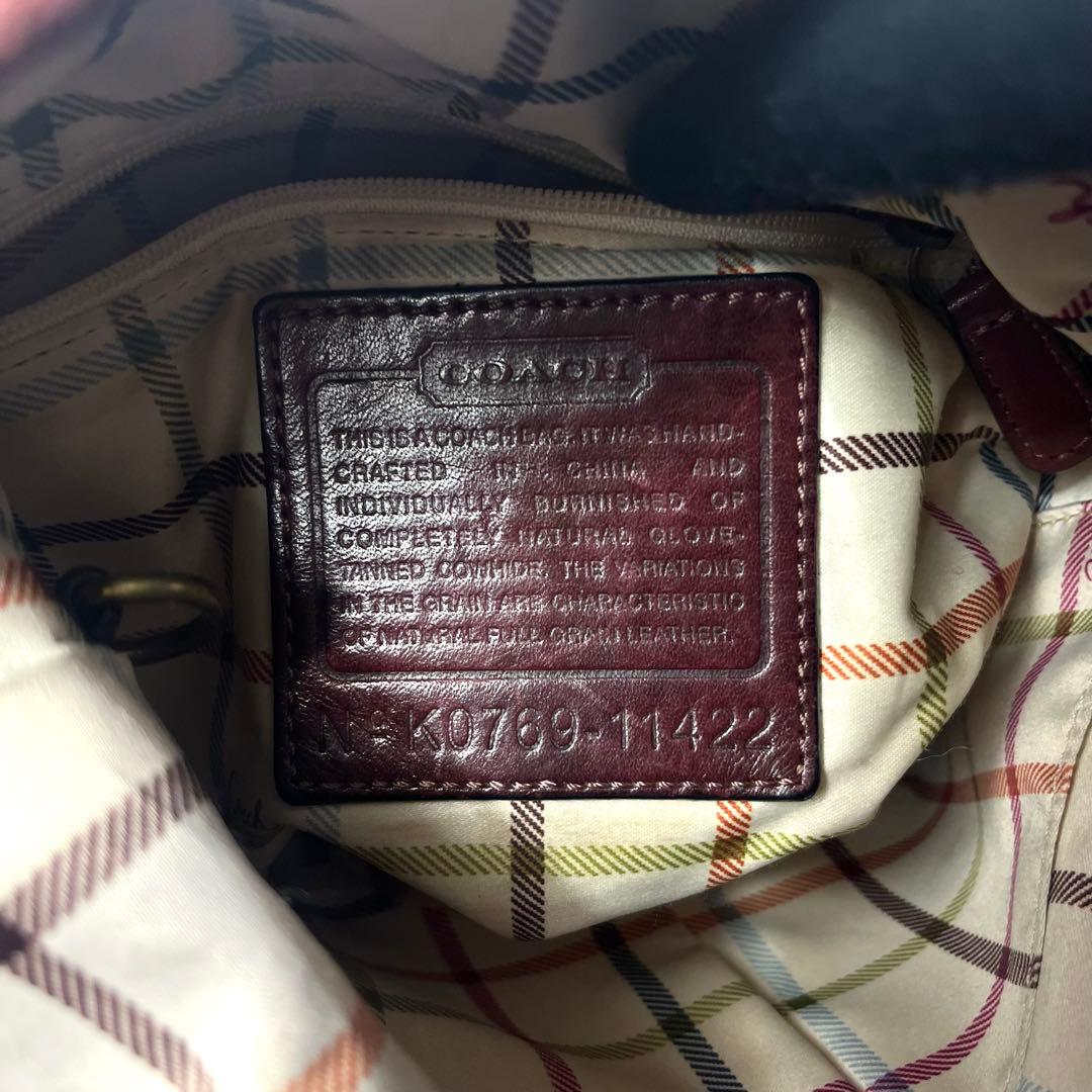 COACH オールドコーチ ショルダーバッグ グラブタンレザー ボルドー