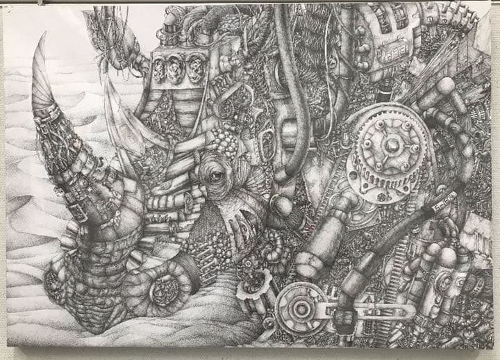 ボールペン 画　ペン画　絵画　【サイ生】　1点もの 必見 最新作 原画 肉筆 一点もの ボールペンアート 百貨店作家 人気