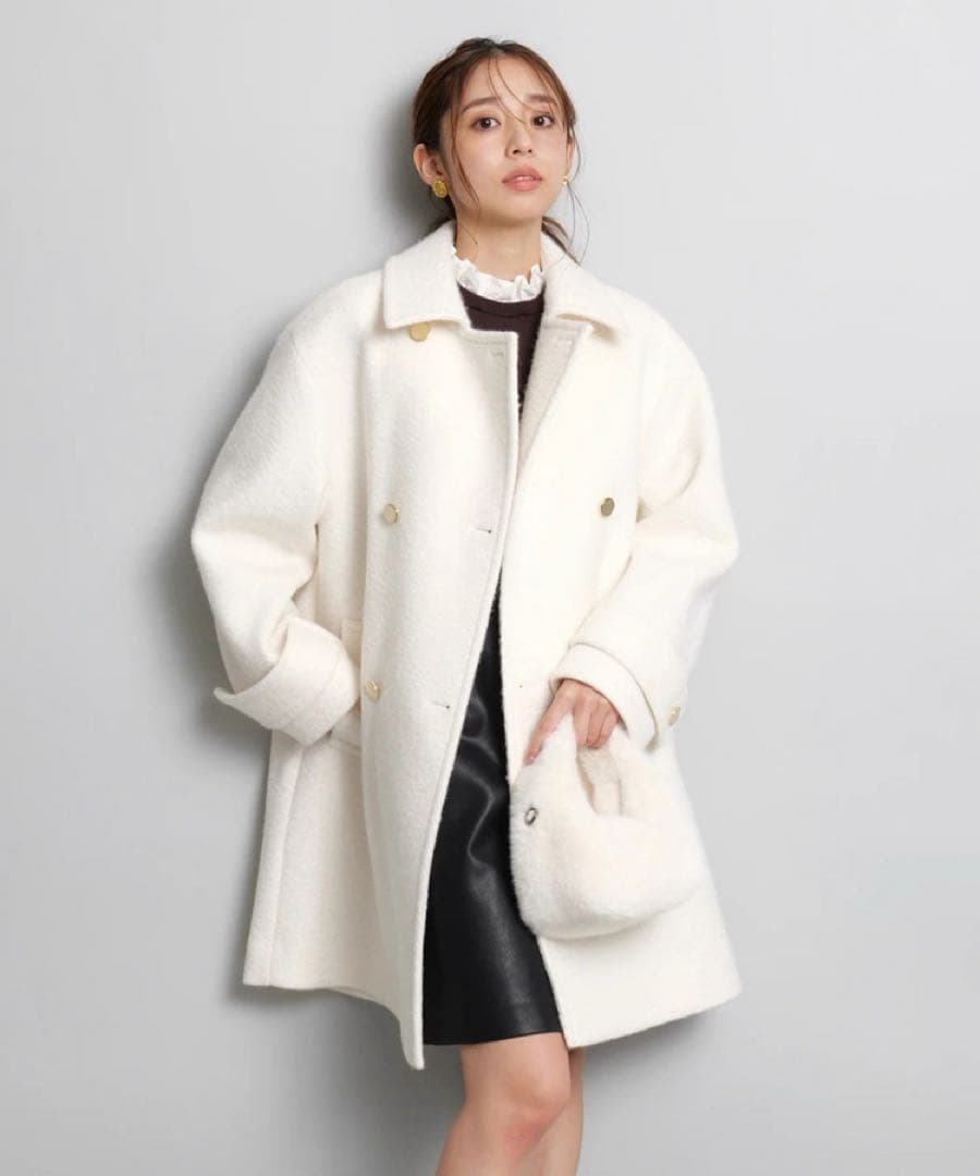 新品 ジャスグリッティー スタンダード Pコート 白 ホワイト - メルカリ