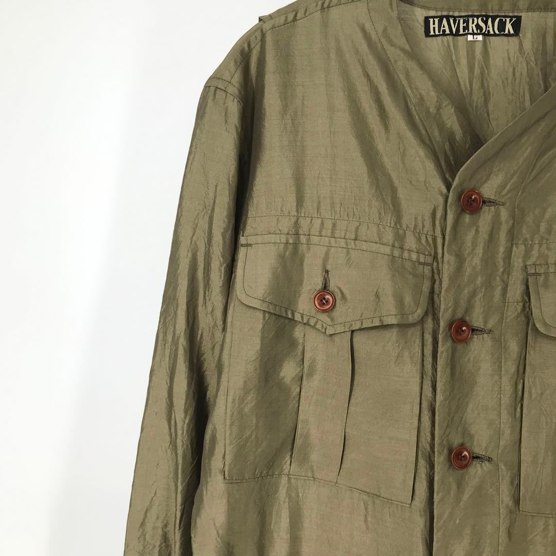 ハバーサック オールインワン つなぎ L シルク100% カーキ - メルカリ