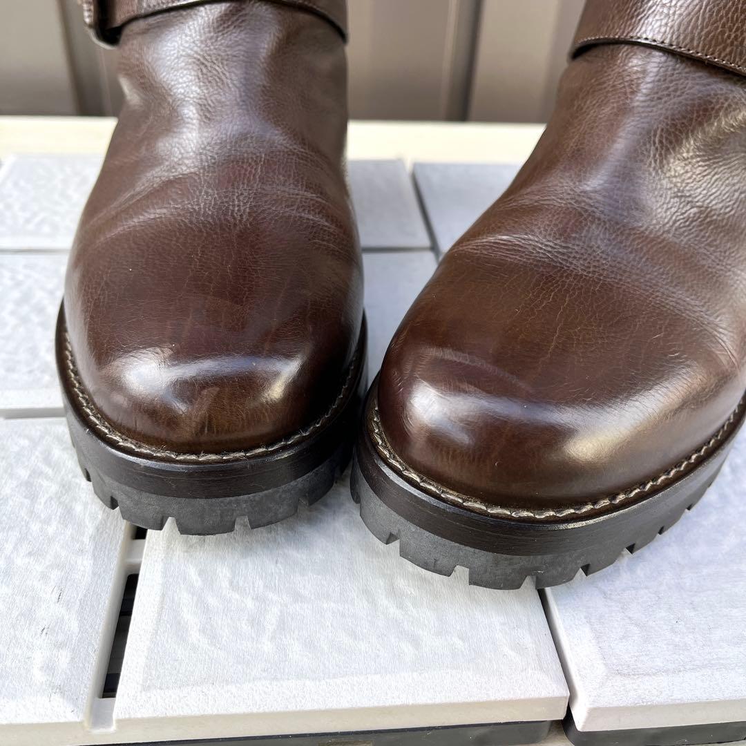 37 SARTORE エンジニア ブーツ ブラウン ファー ボア 24 - メルカリ