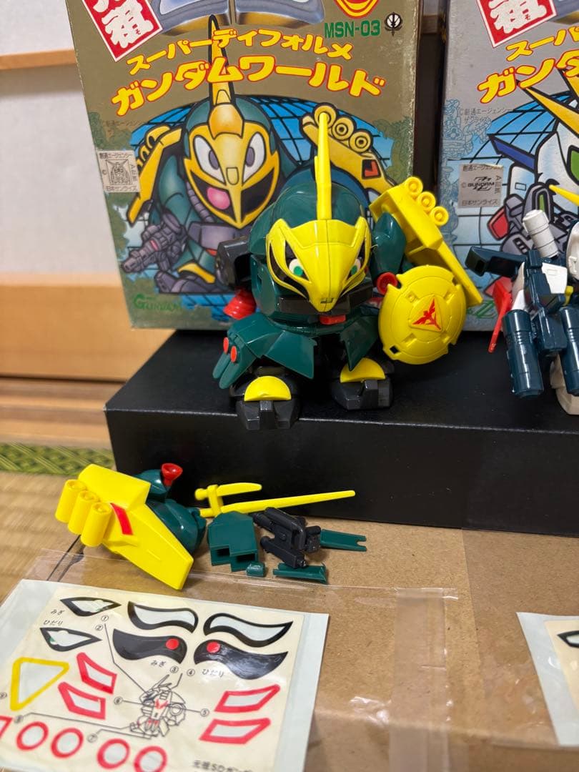 当時物】元祖SDガンダム初期4体セットΖ／ZZ／ザクIII／ヤクト 箱・説