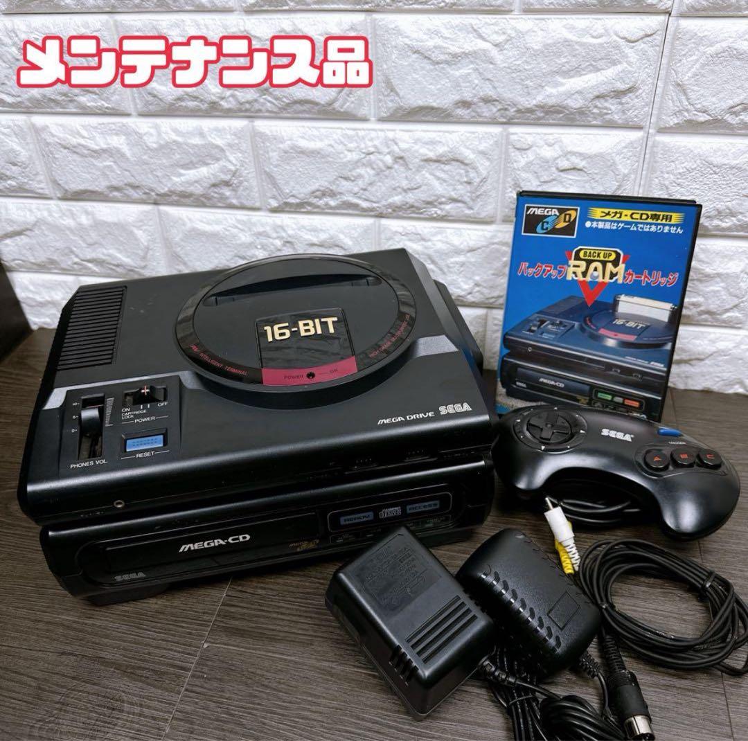 FRAM/メンテナンス】メガドライブ メガCD 本体一式 すぐ遊べる - メルカリ