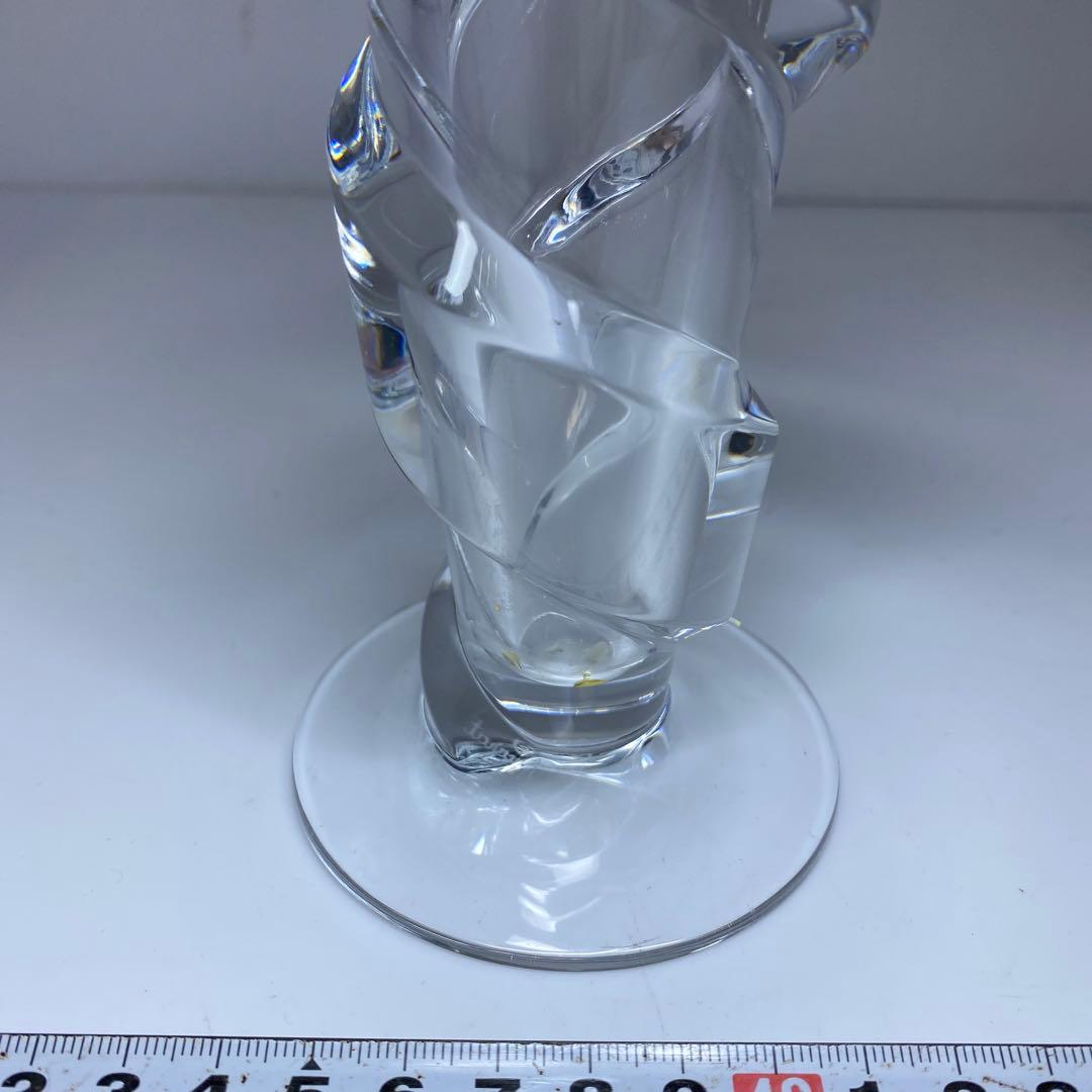 バカラスパイラルフラワーベース共箱高さ21㎝東Y7-0204☆1Fトヒト