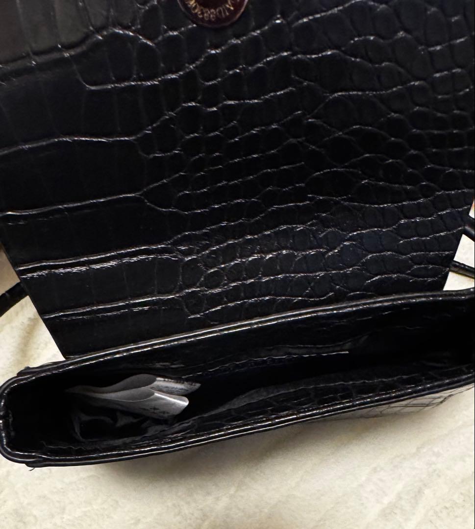 ブラック クロコダイル風ショルダーバッグ - メルカリ