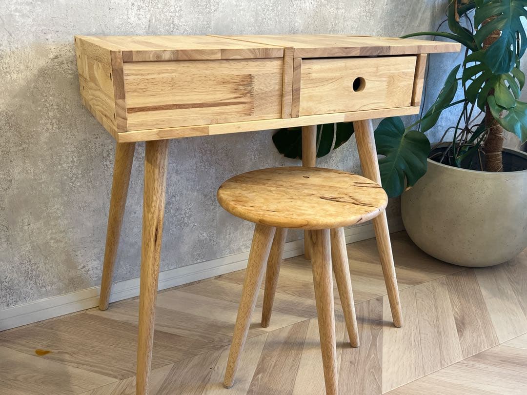 天然木製ドレッサー・鏡台 幅64テーブル 天然木 ドレッサー 鏡台 無垢材