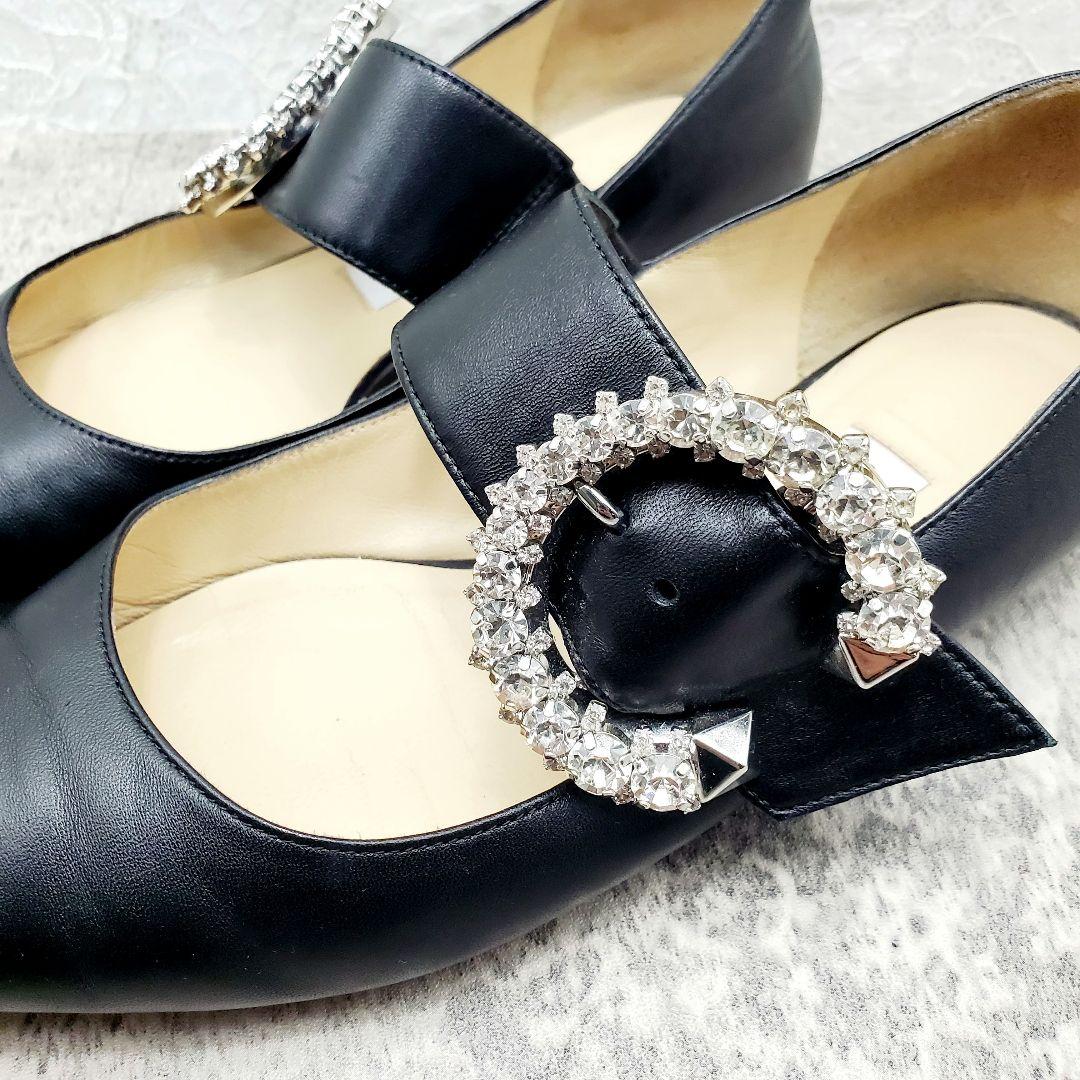 上品✨JIMMY CHOO ジミーチュウ メルヴァ バレリーナ 黒 22.5cm