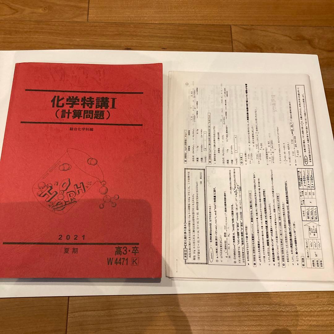 駿台 化学特講1(計算問題) 山下先生プリント付き - メルカリ