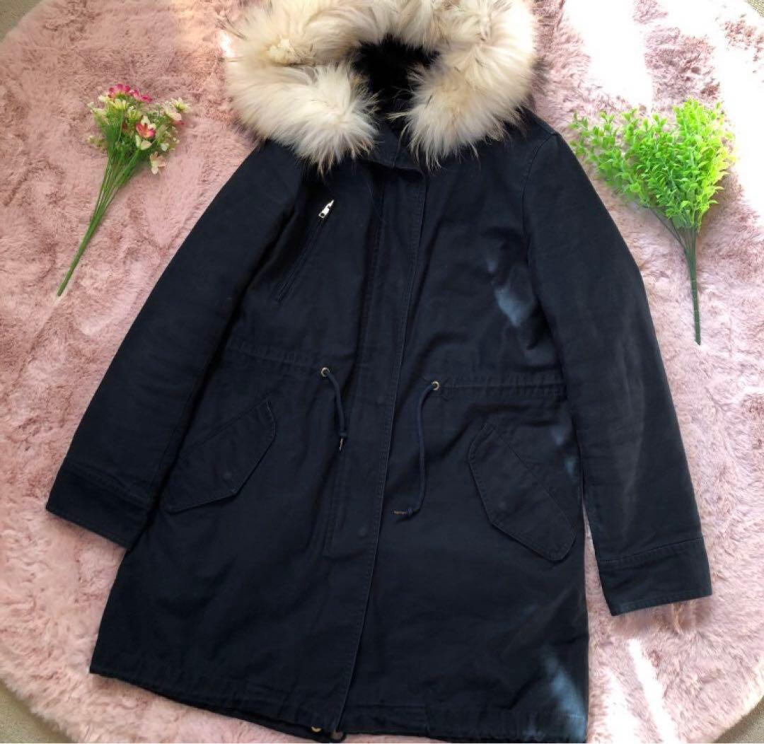 IENA イエナ モッズコート ファー ネイビー 紺 ライナー付き - メルカリ