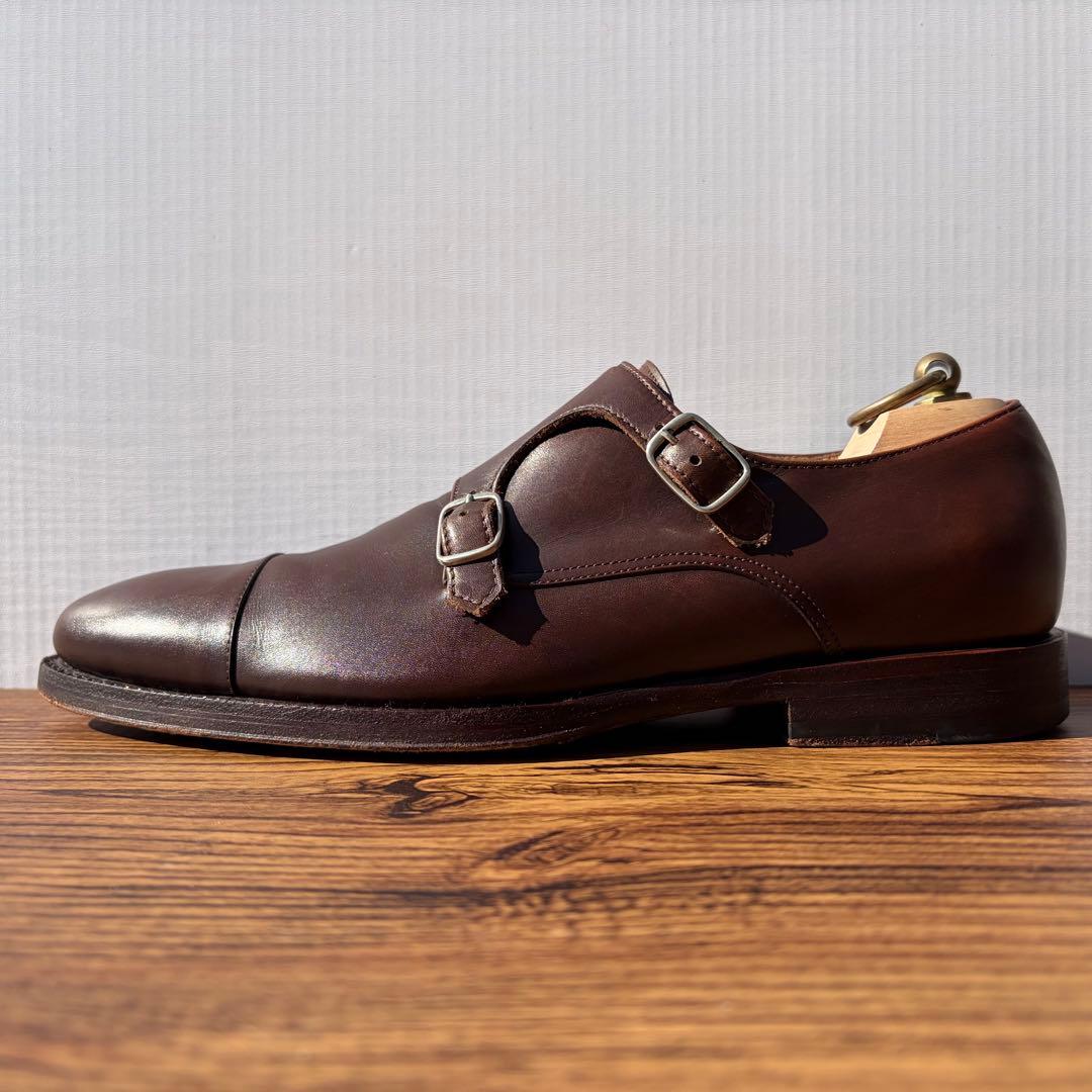ジャランスリウァヤ ダブルモンクストラップ 27.5cm ブラウン 革靴