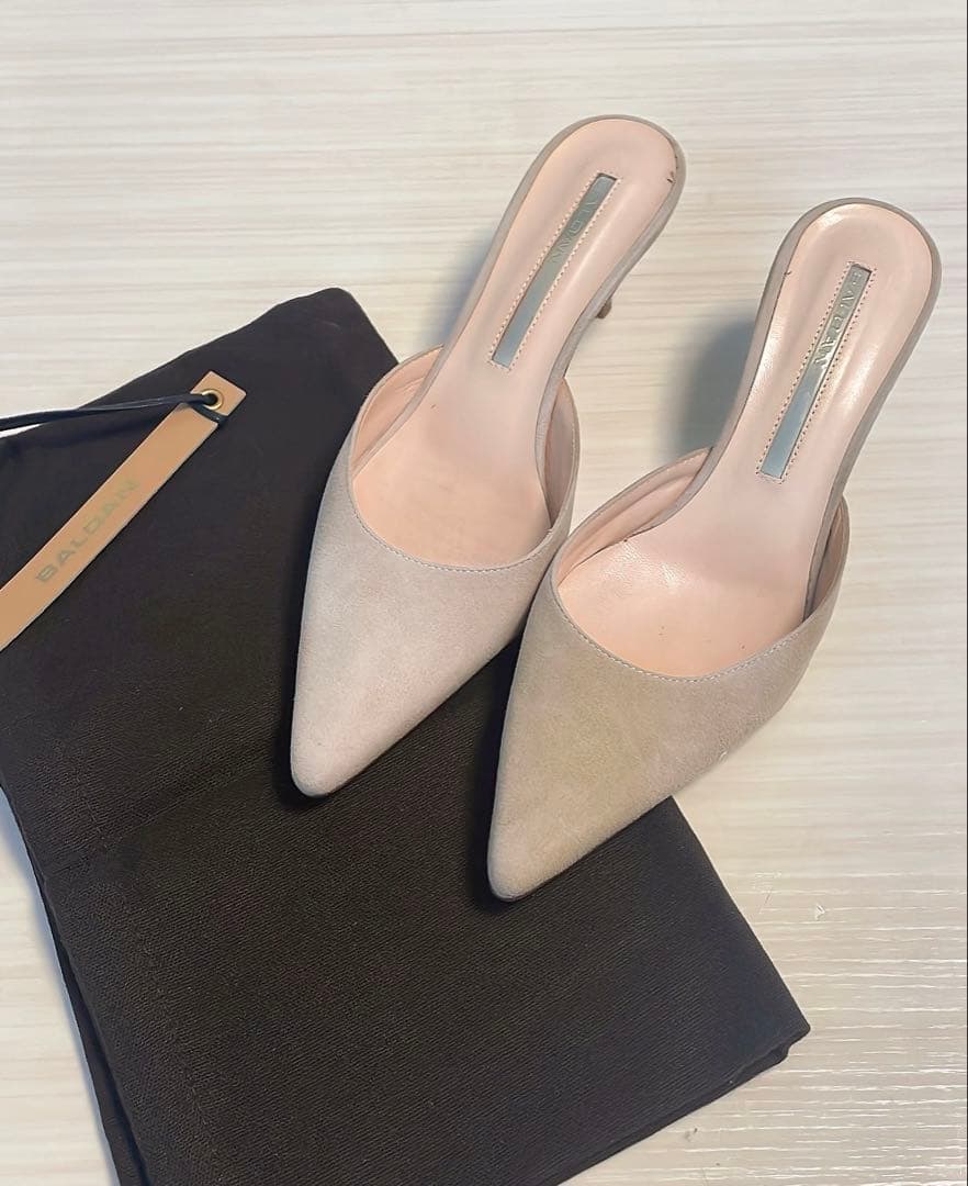 BALDANポインテッドトゥ ミュール パンプス シューズ ベージュ37 TOMORROWLAND ポインテッドフラットミュール | maison