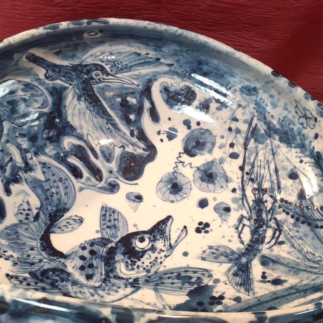 林和一作 海老紋呉須片口大鉢❤️