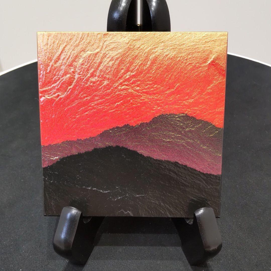 額装 雄勝石絵 10cm角x2 石絵作家 故齊藤玄昌實 - メルカリ