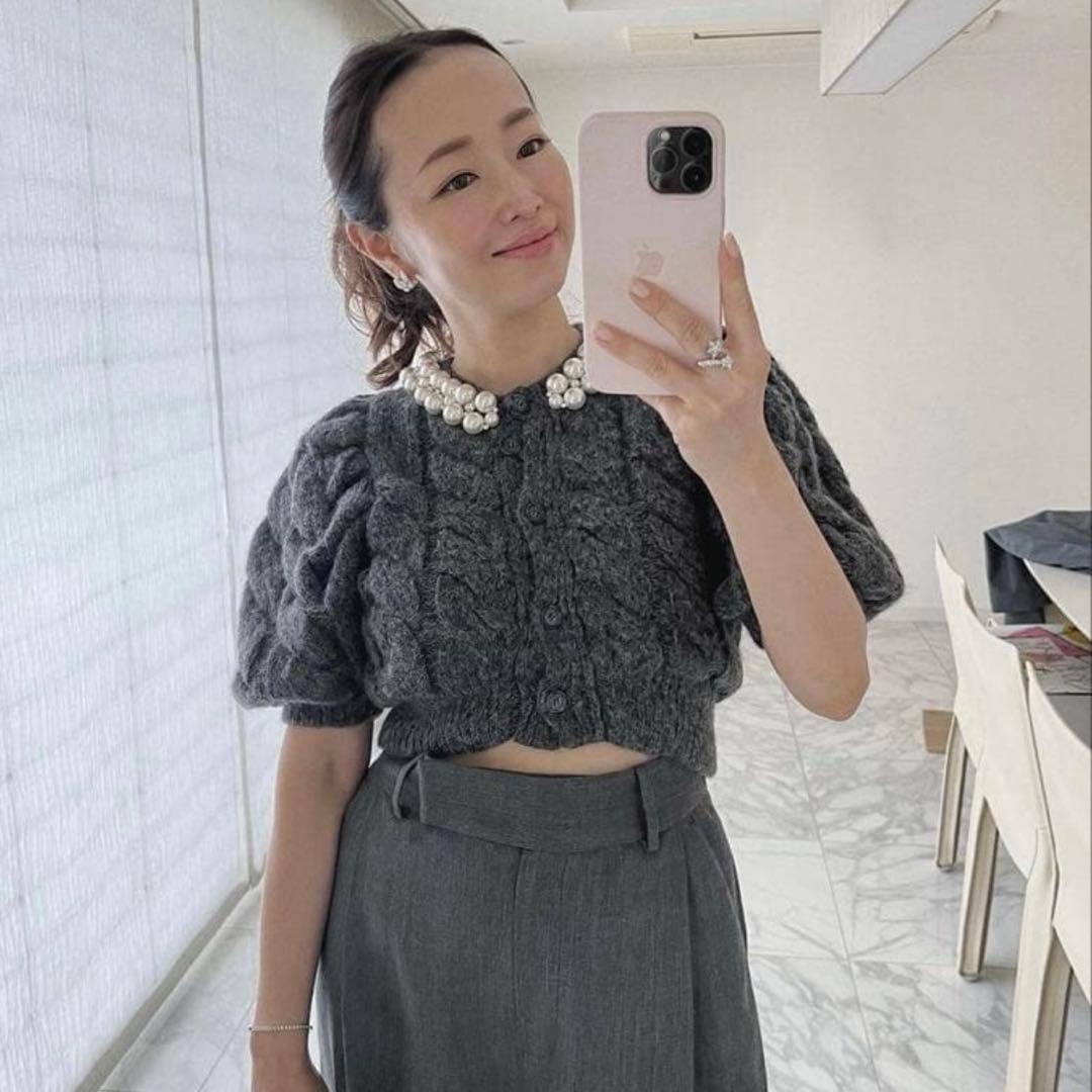 Simone Rocha XS パール付きグレーカーディガン - メルカリ