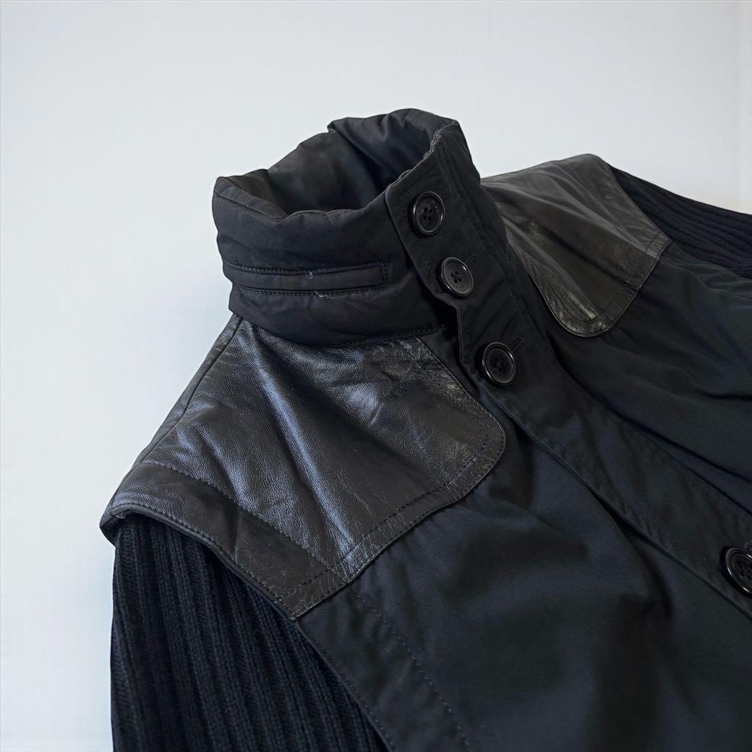 BURBERRYダウンジャケット袖ニット2WAY正規品メンズバーバリー革